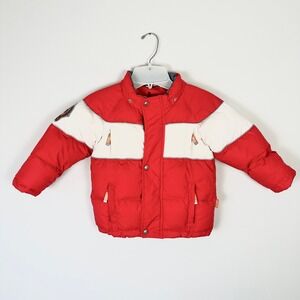 NELS Kids Red White Puffer Down Feather Winter Ski Jacket‎ 2T Outdoor Snowy